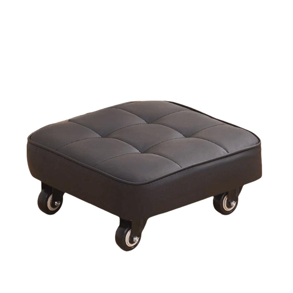 Upholstered Rolling Stool Square Shape Wheeled Short Bench Swivel Caster Stool  Tile Grouting