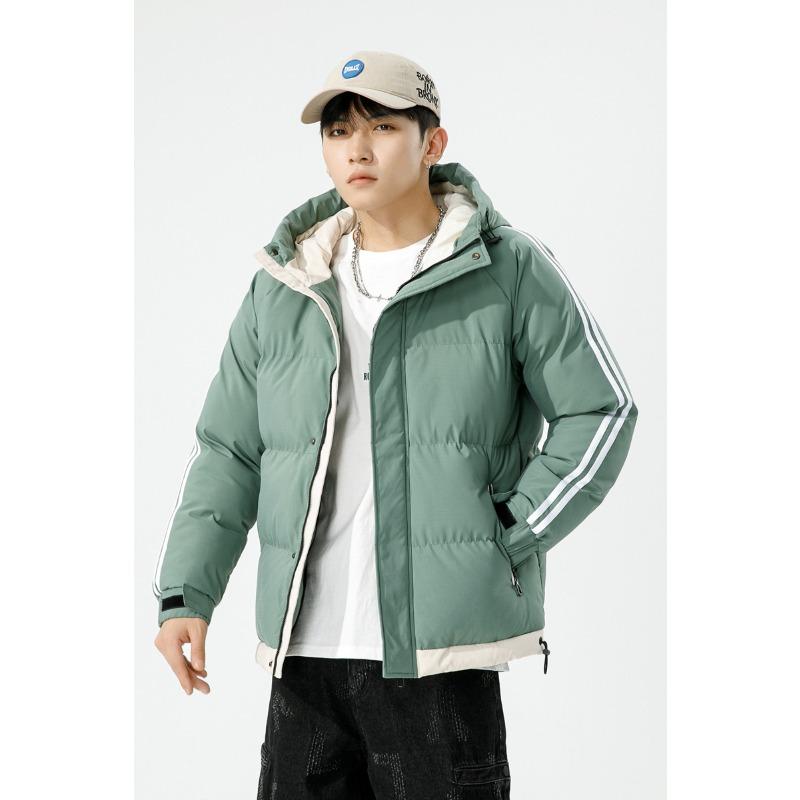 

Мужская зимняя куртка большого размера с капюшоном, в полоску, свободного кроя, утолщенная, на подкладке, теплая, повседневная 4XL