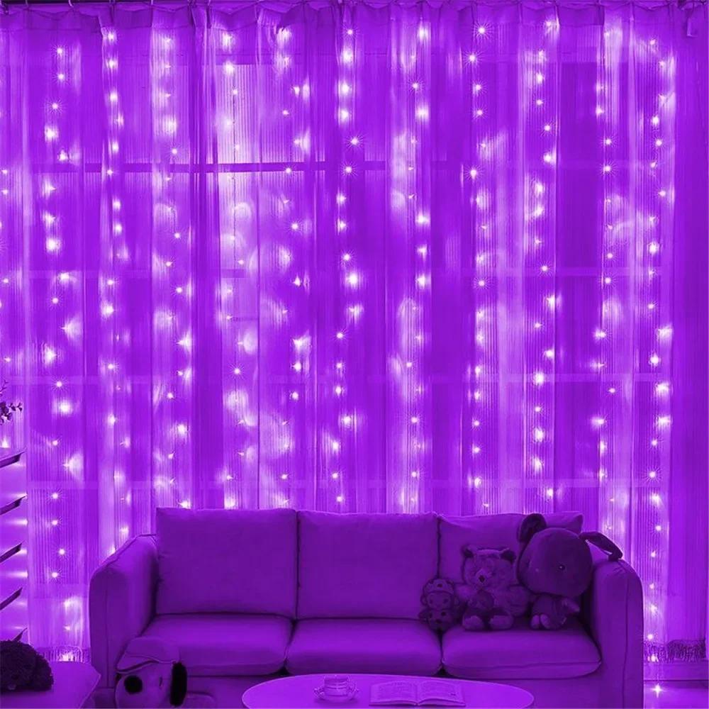 3M LED Curtain Garland on the Window USB String Lights Fairy Festoon Remote Control New Year Christmas Decorations for Home Room