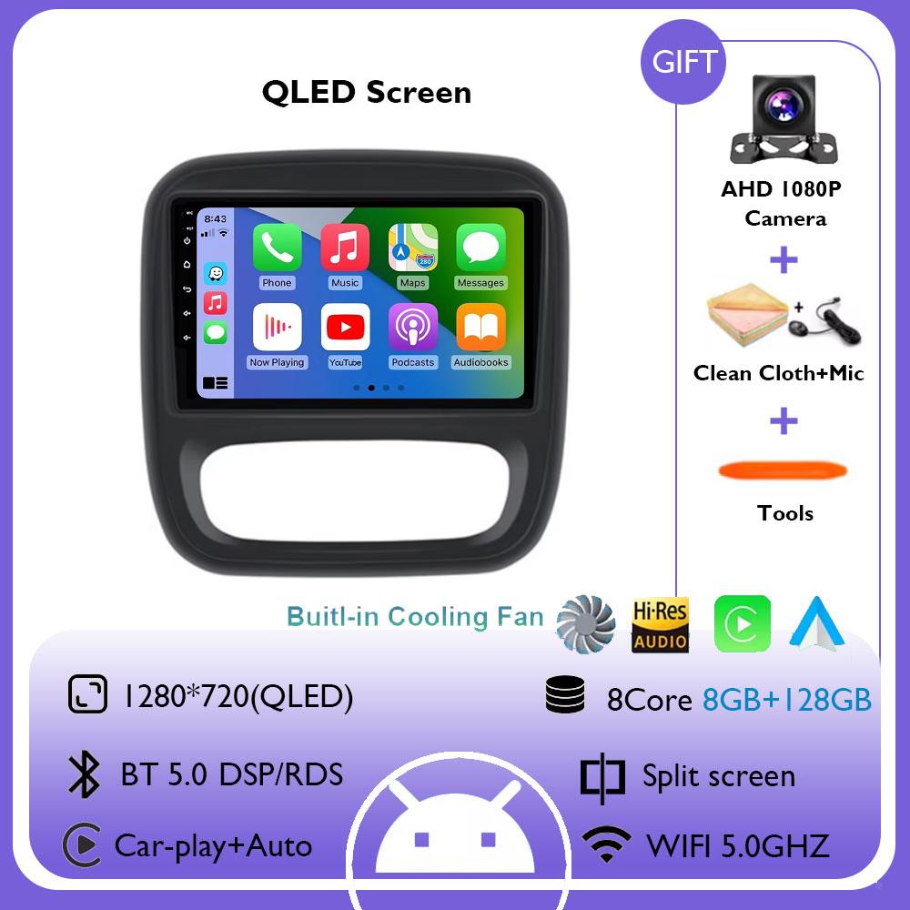 Android 14 Carplay Car Radio For Renault Traffic 3 2014 - 2021 Opel Vivaro B 2014 -2018 Navigation GPS Multimedia Player WiFi+4G