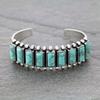 Bohemian Turquoise Floral Open Bangle Bracelet for Women