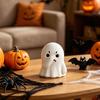 Ghost Ornament, Compact Resin Decorative Figurine, Nose-Covering Ghost Shape Halloween Figure, Naughty Ghost Tabletop Party Decoration