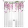 Frühling Aquarell Rosa Glyzinien Blumen Schlafzimmer Vorhänge Tüll Sheer Vorhang Wohnzimmer Home Decor Voile Vorhänge