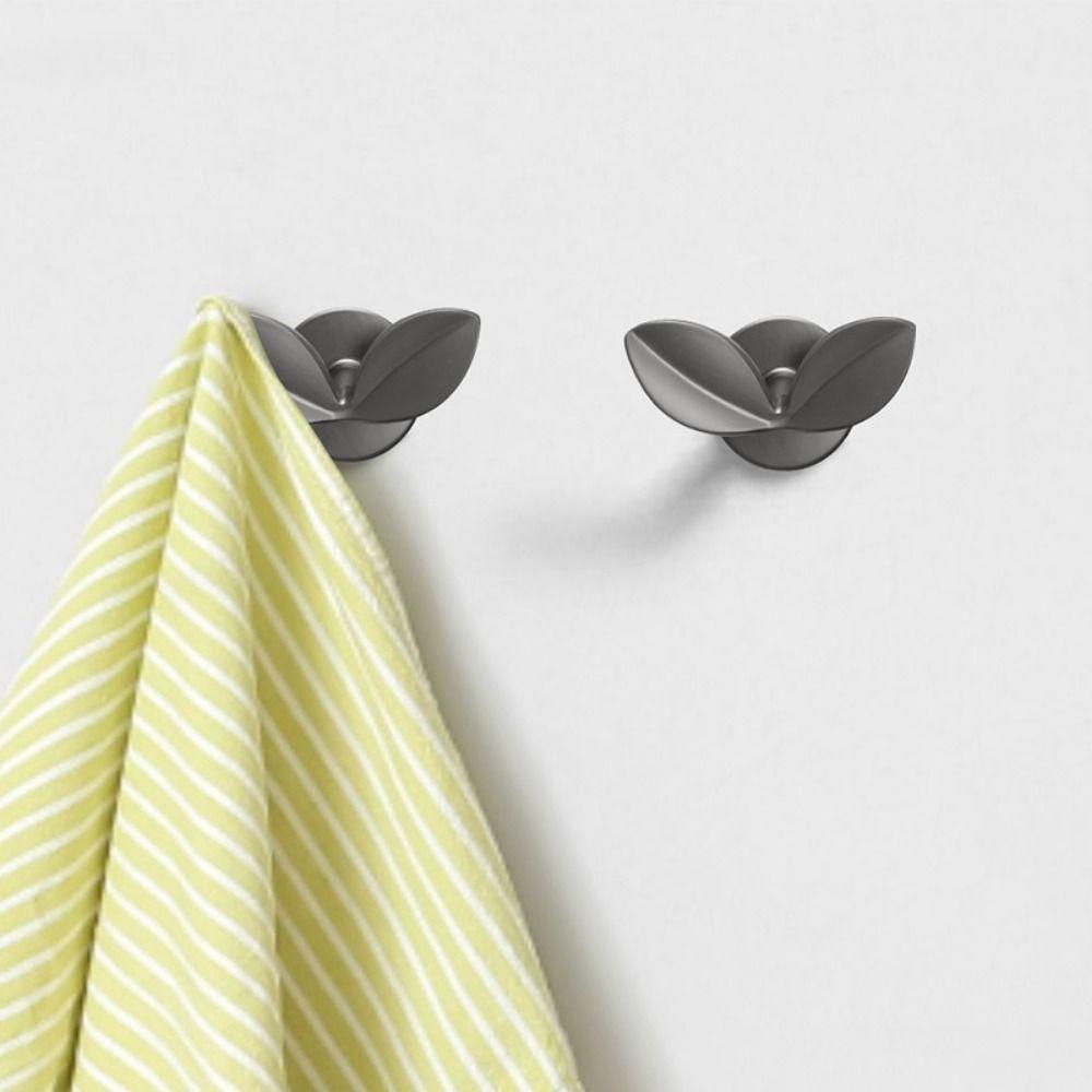 Portable Easy Install Leaf Clothes Hook Elegant Leaf Design Door Clothes Hook Hanging Storage Rack Home Decor