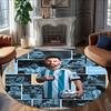 1pc Football Star (2) Print Round Carpet Chair Round Carpet Suitable for Bedroom Living Room Home Decorative Carpet