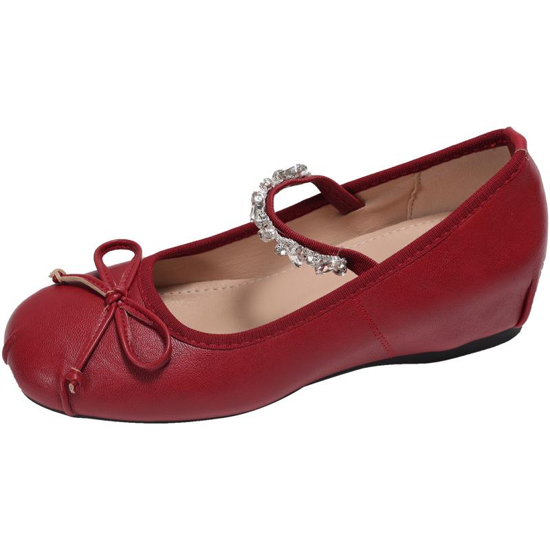Retro skirt with flat bottom inner height increase shallow mouth single shoes women's 2025 new summer fairy style versatile Mary Jane shoes