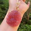 Strawberry Crystal Nine-Tailed Fox Necklace & Sweater Chain In New Chinese Style with Fox Fur Accents