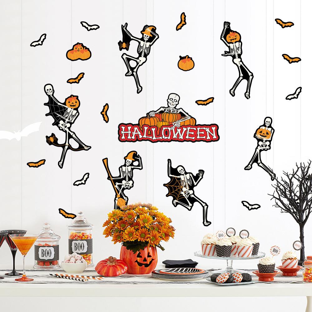 Halloween Luminous Skull Stickers Luminous Stickers Window Stickers Home Decor Wall Stickers Wallpaper Decorative Props
