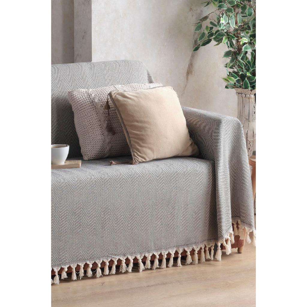 Natural Sofa Cover Ecru Covering The Arms 180x300
