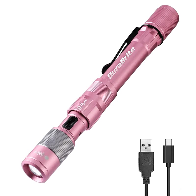 

DuraBrite flashlight handy light LED light pen light 300 lumens high brightness 4 stage dimming Made of aluminum alloy USB rechargeable lightweight