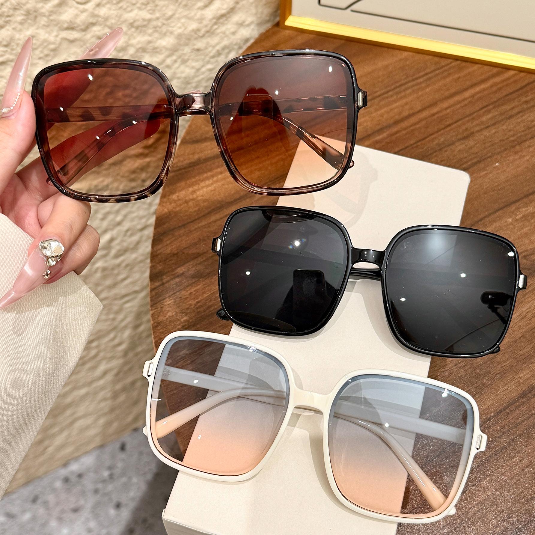 

3Pcs Fashion Square Oversized Sunglasses for Women, Retro Large Frame Uv Protection Sunglasses, Classic Uv400 Glasses for Women