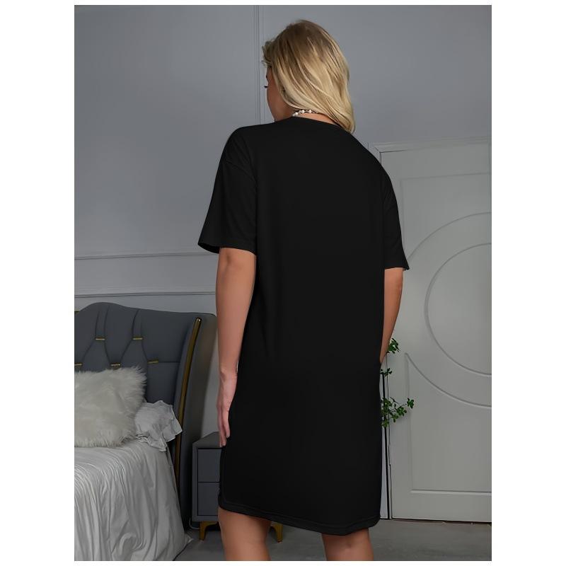 3D-Druck Kleid 2026 Damen Pyjama Katze Aufdruck Kurzarm Große Größe T-Shirt Ausgehen & Hauskleidung Damen Pyjama