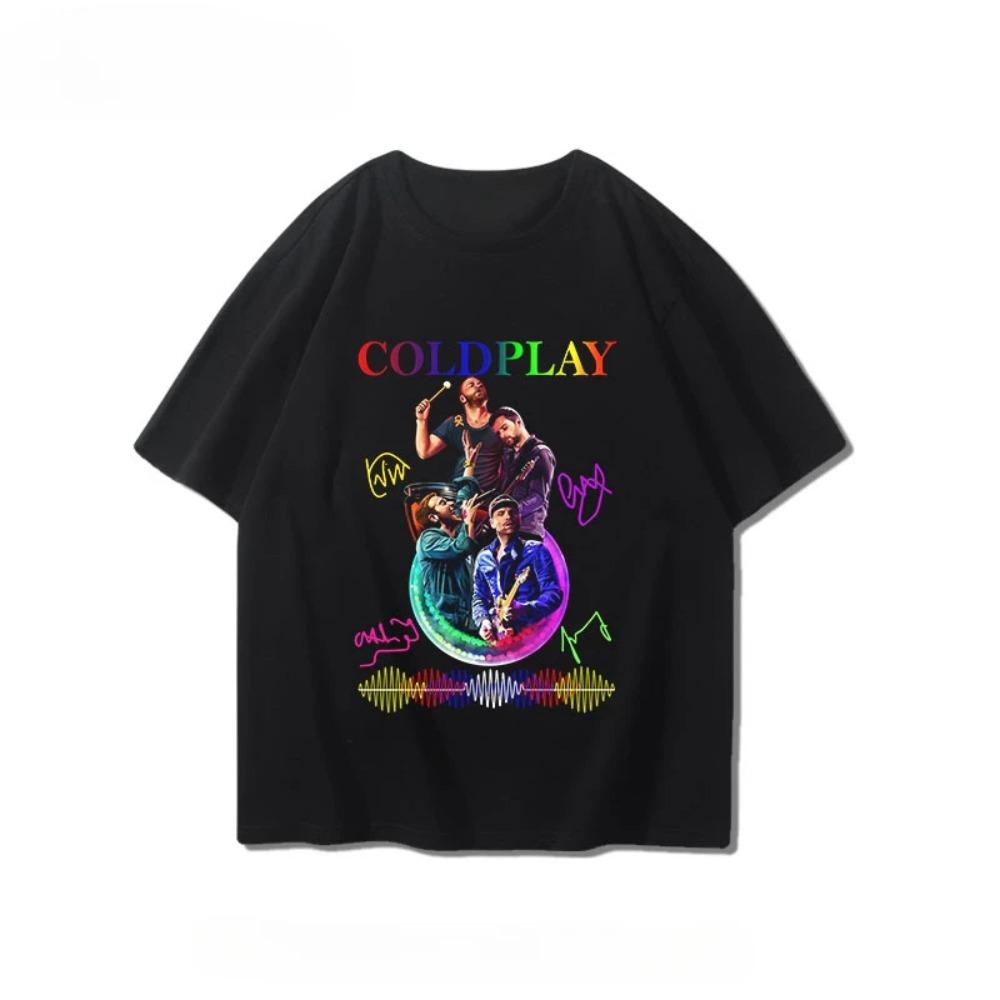 Coldplay Short Sleeve Boys & Girls Summer London Alternative Rock Boys & Girls Printed Casual Graphic  T-shirt