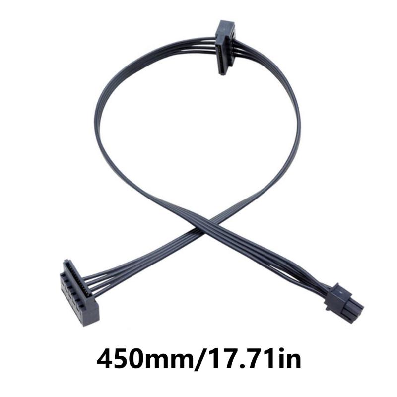 Mini 4Pin/4Pin/Mini 6Pin To Double 15Pin  Hard Drive Power Cable Mini 4P To Serial Double Hard Drive Power Cable Replacement for PC