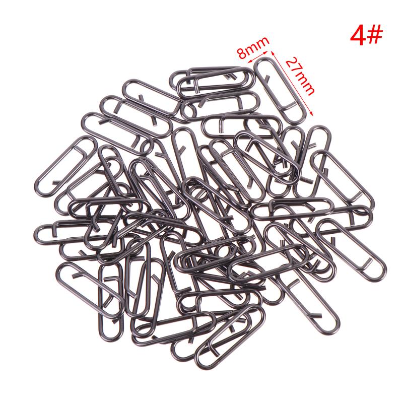50Pcs High Tensile Stainless Steel Fishing Lure Snap Swivels Interlock Pins for Ice Fishing Outdoor Angling Gear