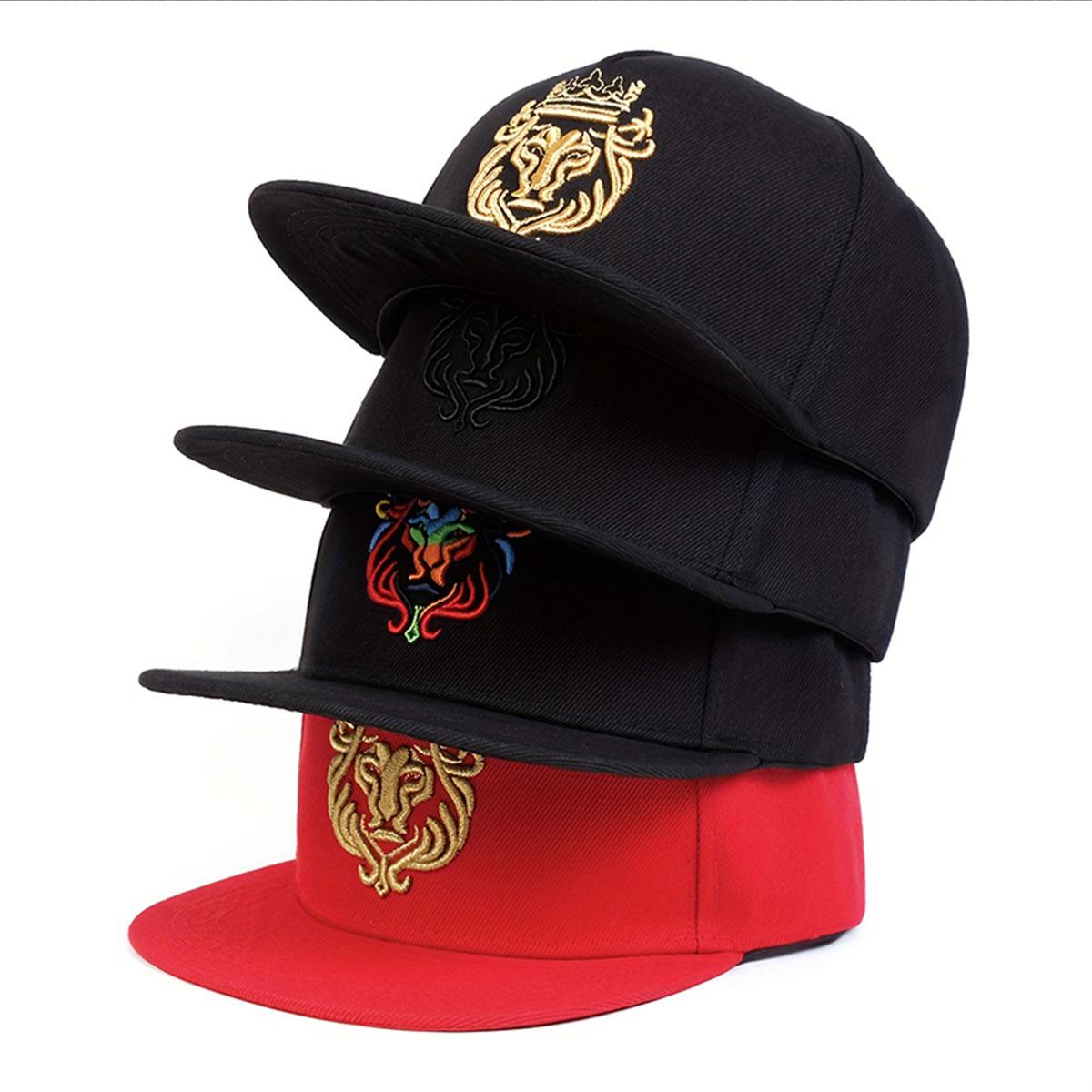 Yiran Bag Women's Men Lion Embroidered Baseball Cap Summer Outdoor Sun Hat Hip Hop Adjustable Trucker Caps Cotton Snapback Hats Sun Hats