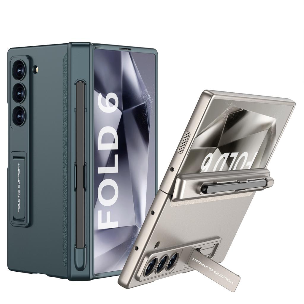 Samsung ZFold6 Mobile Phone Case Center Shaft Magnetic Suction Hinge Full Inclusive Pen Slot Anti-fall PC Hard Shell Fashion Folding Shell