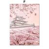 Spring Pink Japanese Sakura Peony Butterfly Flower Orchid Church Building Posters Wall Art Canvas Painting Living Room Decor