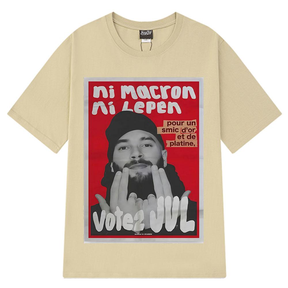 French Rapper Vote JUL Fashion Graphics T-shirts Men Women Hip-hop T-shirt Short-sleeved Casual Oversized T Shirt Streetwear