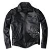 PU Leather Jacket Lapel Short Slim Fit Leather Jacket Top Layer Leather Jacket