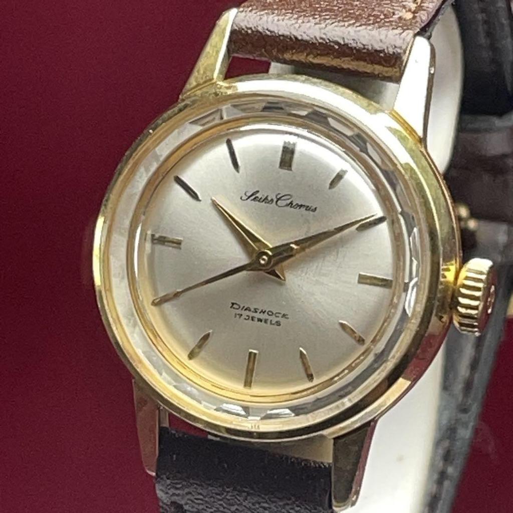 [USED] 1960s Seiko Chorus, genuine crown, hand-wound, 17 jewels, made in Japan