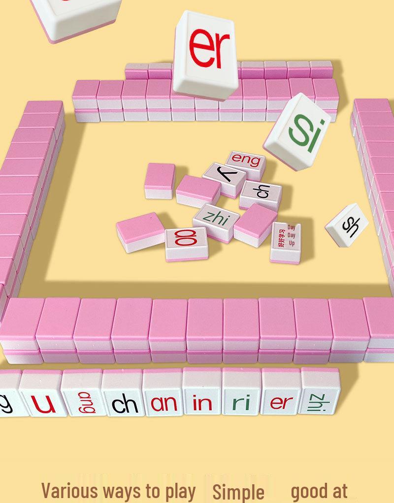 Pinyin Mahjong Steine & Karten: Frühkindliches Lernspielzeug