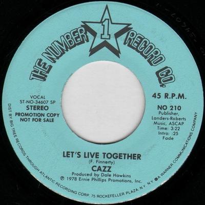 7inch Record CAZZ - Let's Live Together NO210 The Number 1 Re 1978 US Soul/Funk Used