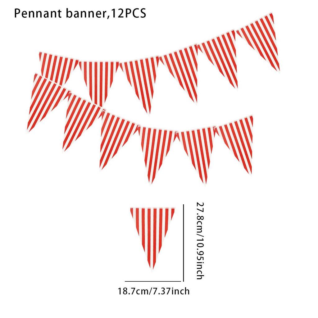 Red & White Striped Pennant Banner for Parties & Weddings
