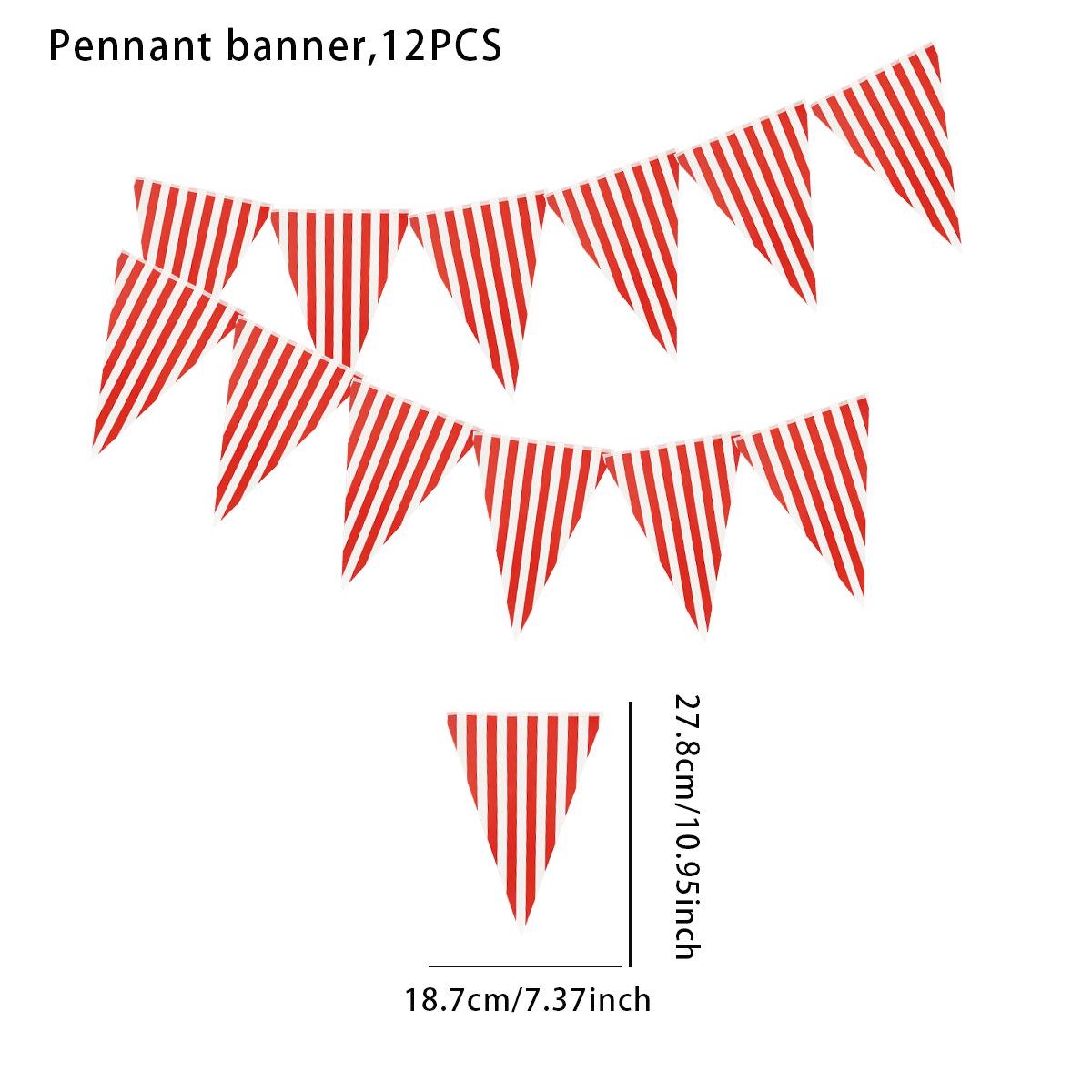 

Красно-белый полосатый флажок-баннер для вечеринок и свадеб