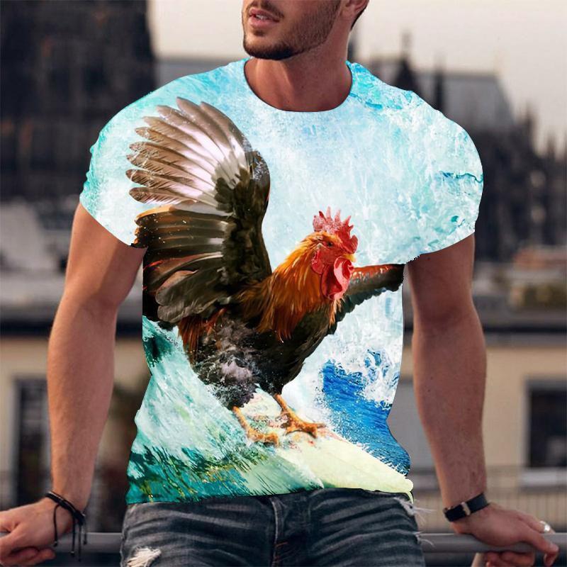 Funny Chicken 3D Printing T-Shirts Men Women O-Neck Short Sleeve T Shirt Casual Oversized Harajuku Y2k Tops Tees Kid Clothing