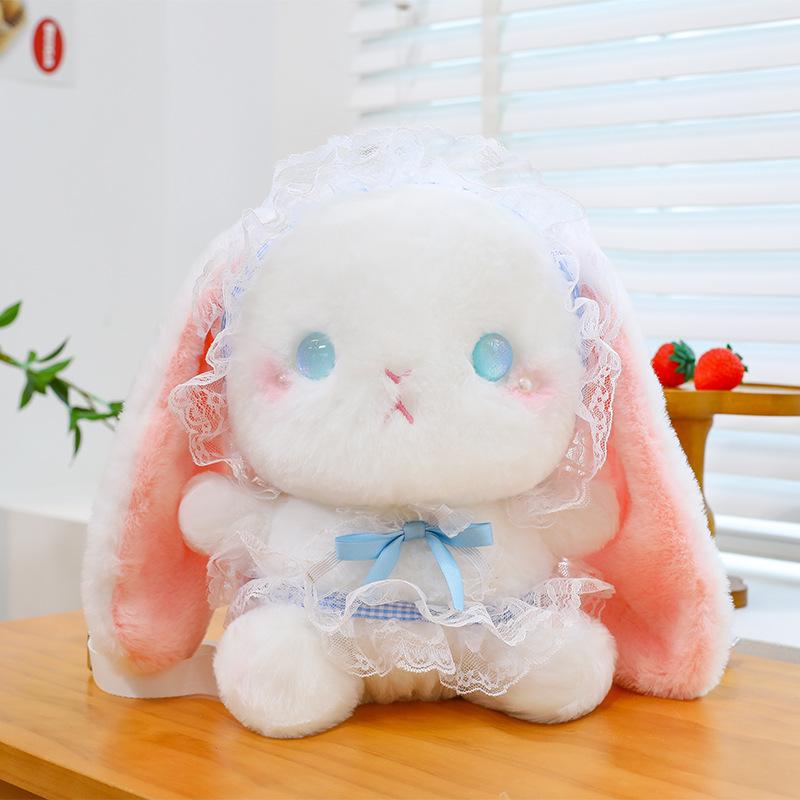 Lolita Rabbit Backpack Japanese Style Girl's Heart Cute Little Rabbit Plush Bag for Girls Birthday Gift
