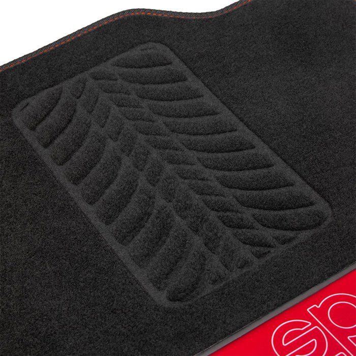 Tapis De Sol Sparco Lot De 4 Tapis Universels Noirs 2 Avant Avec Logo Et 2 Arrière Pour Voitures En Moquette