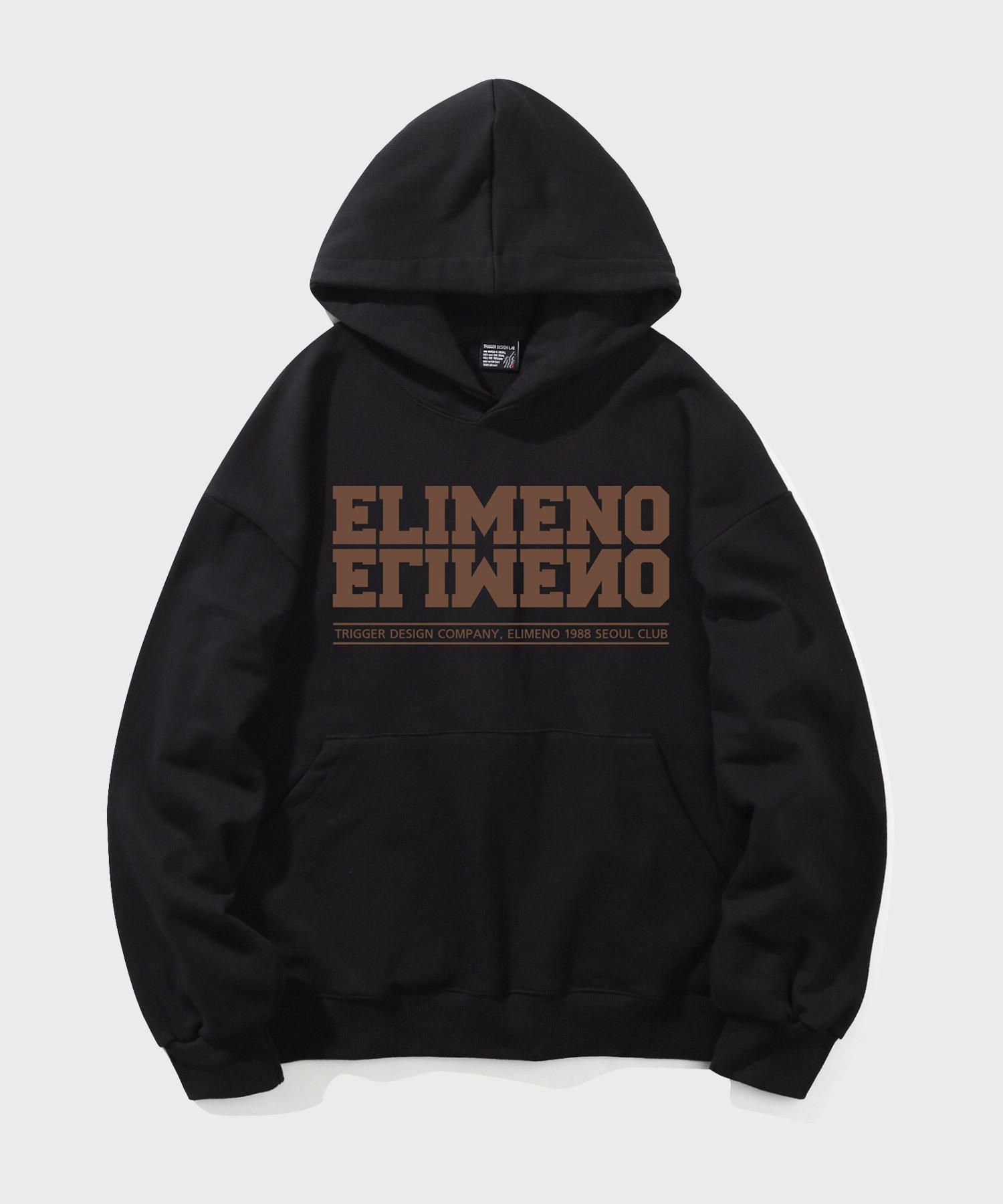 Elimeno El Seoul Club Oversized Hoodie Black (Brown) Black (Brown)_Fleece/S