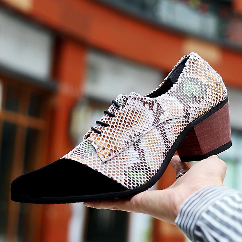 

Teen new heightening shoes pointed leather shoes hairstylist British size 38-44 leathershoes 44 коричневий