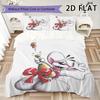 Diddl Pattern Bedding Uilt Set Uilt Cover Pillowcase Home Decoration Birthday Gift (1 * Duvet Cover + 2 * Pillowcase  Without Core)