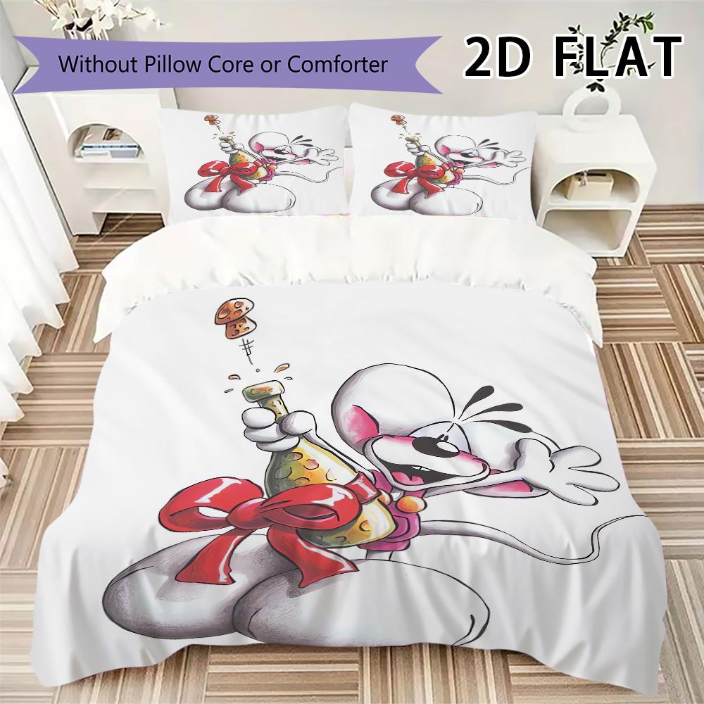 Diddl Pattern Bedding Uilt Set Uilt Cover Pillowcase Home Decoration Birthday Gift (1 * Duvet Cover + 2 * Pillowcase Without Core)