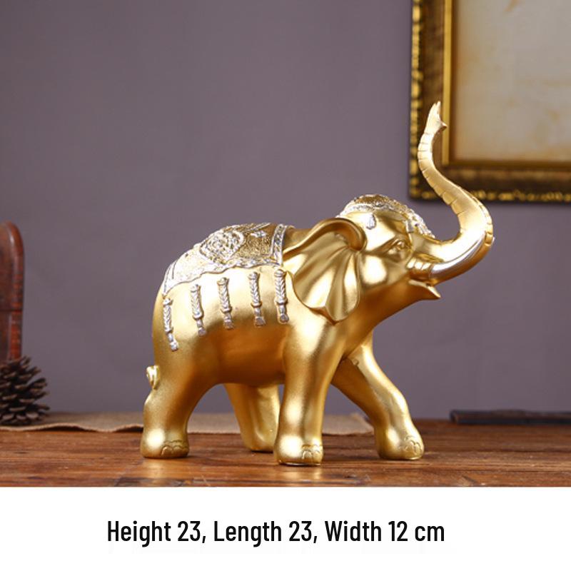Thai-Style Lucky Elephant Ceramic Ornament for Home or Office Decor