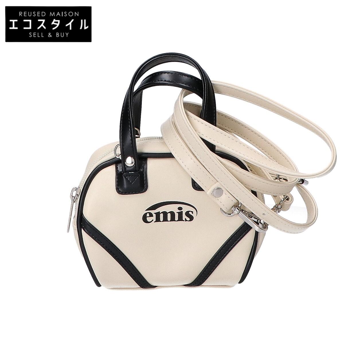 

emis [Good Condition] VINTAGE TOTE 2WAY Shoulder Mini Handbag Ivory / BlackUsed