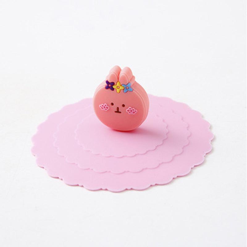 3 Unidades Tapas de Silicona para Tazas de Bebida 10cm Creativas Redondas Cubre Tazas Reutilizables Antipolvo Tapas de Taza de Dibujos Animados para Taza de Café