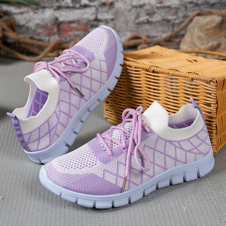 Large size cross-strap fly-woven shoes summer color matching soft sole comfortable casual single shoes women's shoes