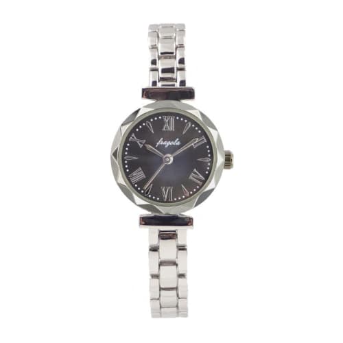 

Fragola Cut Bezel Metal Watch N00824S-2 SV/BK Women s Silver