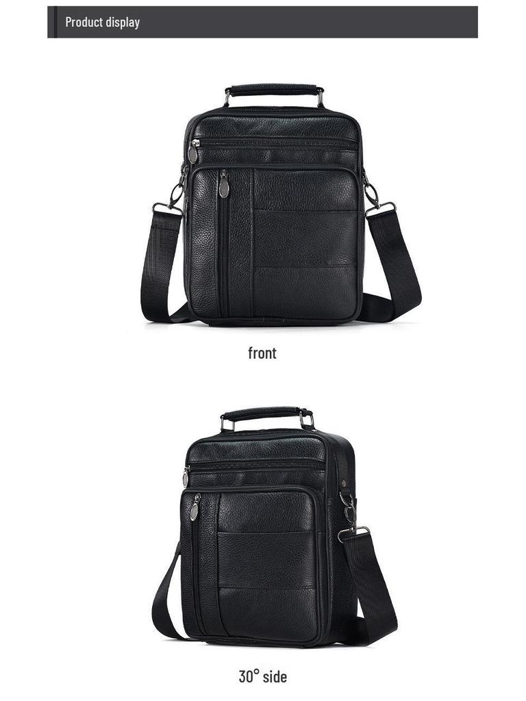 Herren Echtleder Vertikale Umhängetasche - Multifunktionale High-End Schultertasche für den lässigen Pendelverkehr