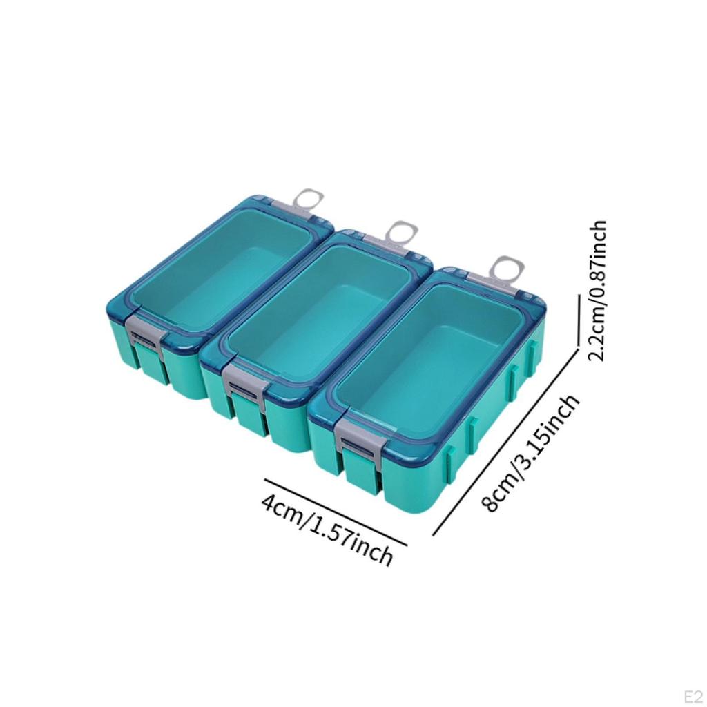 3 Pieces Fishing Lures Box Accessory Waterproof Multipurpose Hooks Storage