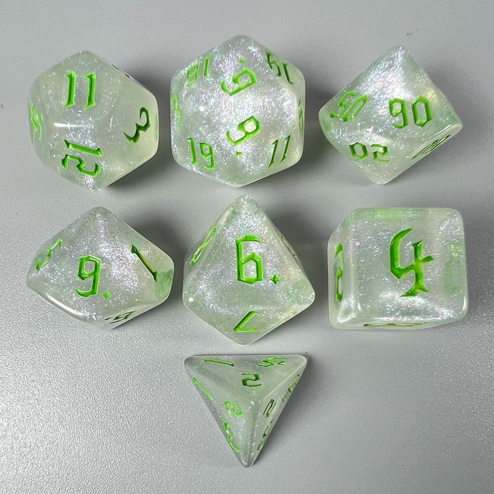 7Pcs/Set 7-Die Polyhedral Dice Acrylic Game Dice New DND Dice  For TRPG DND