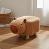 Capybara Voetenbankje Met Wieltjes Zacht Bekleed Zacht Fluweel Bekleding Dierlijke Poef Stoel voor Kinderen,