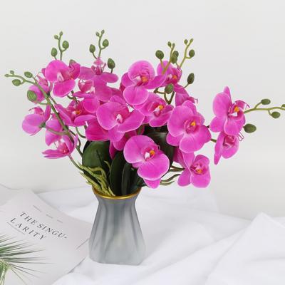 6 Stück künstliche Phalaenopsis mit 4 Köpfen, künstliche Phalaenopsis, künstliche Blumen aus Kunststoff, künstliche Blumen für Zuhause, Hochzeit, Party, Außendekoration