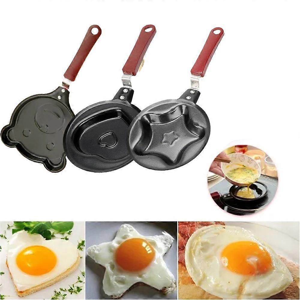 For Mini Egg Mold Pan 5 Nonstick Shapes Heart Star Flower Smile Shell Breakfast Cooking Tool Steel Kitchen Accessory