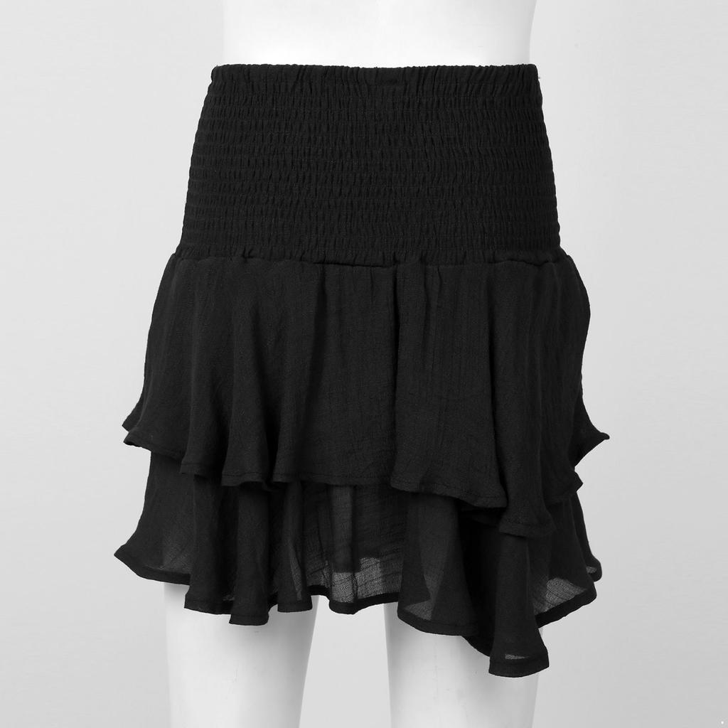 flared ruffle mini skirt