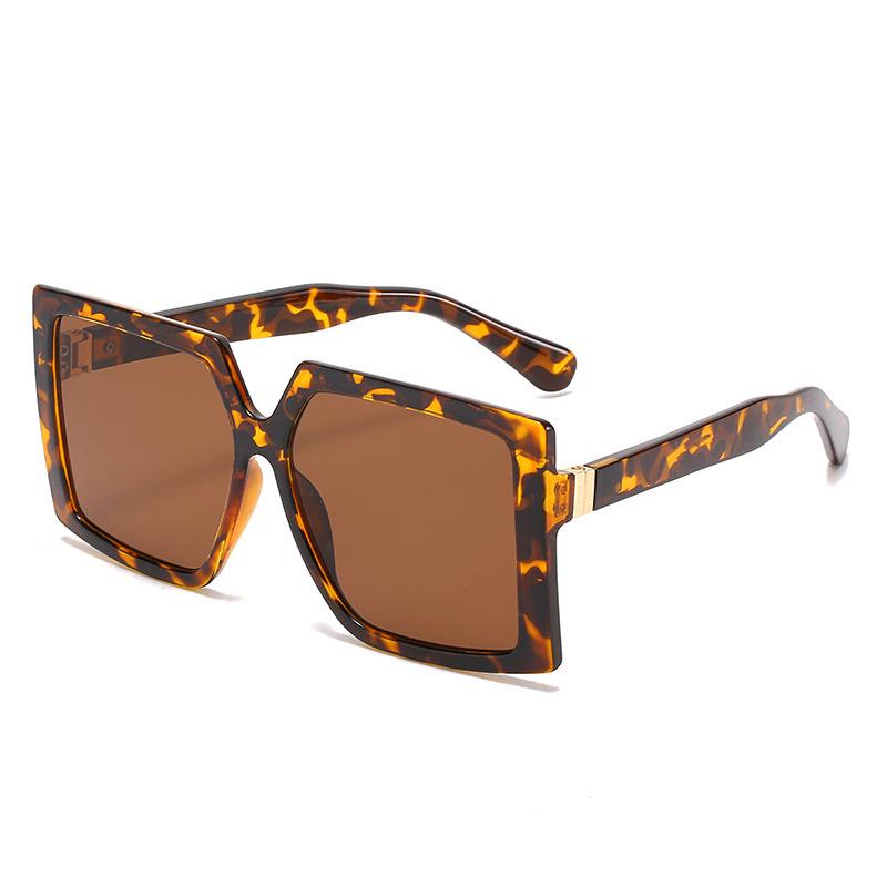 2024 Fashion Large Frame Square Sunglasses with Metal Accents - European & American Trend