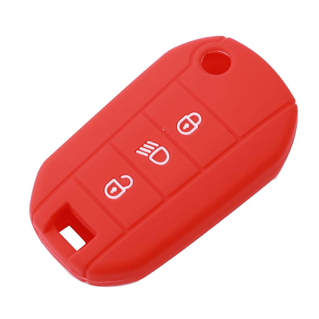 Jingyuqin Custodia in Silicone per Chiave Auto con Telecomando a 3 Pulsanti Fob per Peugeot 3008 208 308 508 408 2008 Protezione Gomma Styling